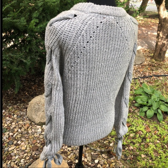 Knit Love Tree Sweater with Woven Sleeves - Picture 12 of 16